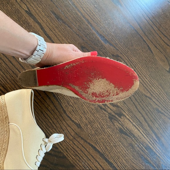 Christian Louboutin ivory espadrille platforms - Picture 7 of 8